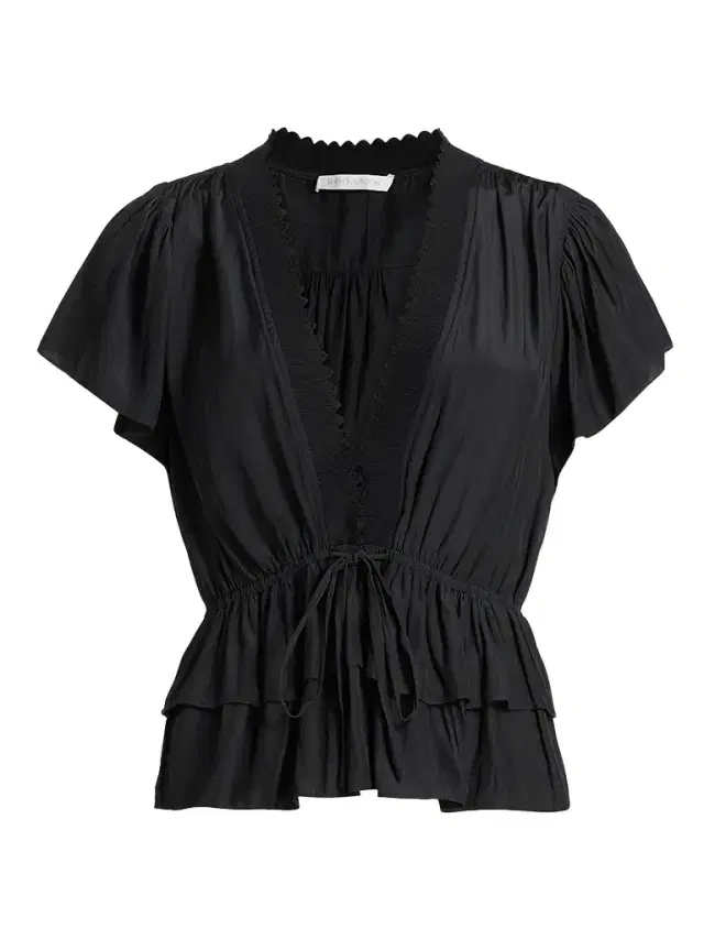 Women's Emberly Chiffon Tiered Blouse - Black