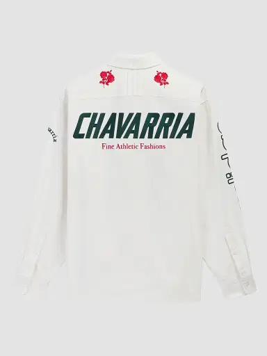 adidas Men's x Willy Chavarria Cotton Button-Down Shirt - Off White | Thumbnail 2