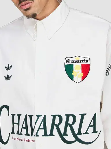 adidas Men's x Willy Chavarria Cotton Button-Down Shirt - Off White | Thumbnail 5