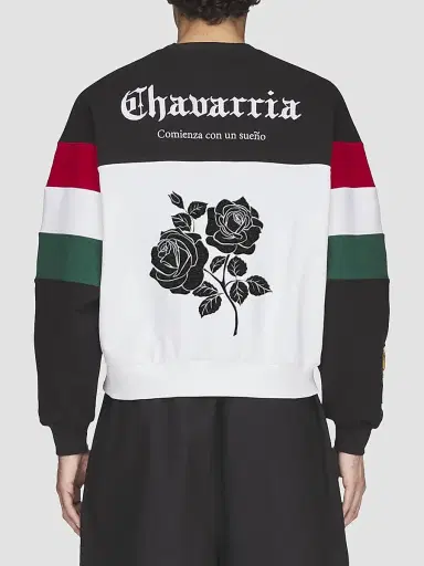 adidas Men's x Willy Chavarria Crewneck Sweatshirt - Black White | Thumbnail 3