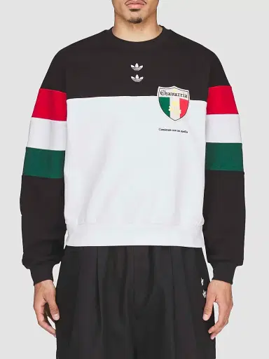 adidas Men's x Willy Chavarria Crewneck Sweatshirt - Black White | Thumbnail 4