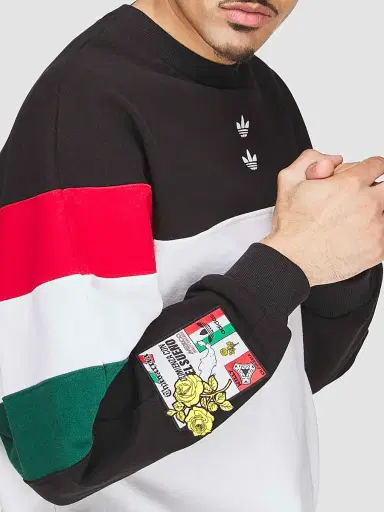 adidas Men's x Willy Chavarria Crewneck Sweatshirt - Black White | Thumbnail 5