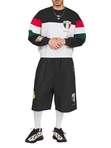 adidas Men's x Willy Chavarria Crewneck Sweatshirt - Black White | Thumbnail 1