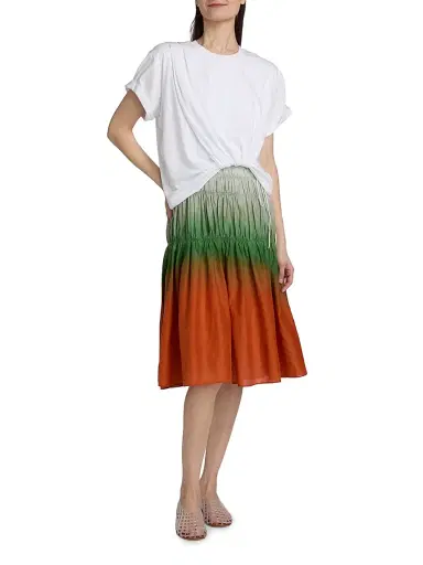 3.1 Phillip Lim Women's Ombré Voile Tiered Knee-Length Dress - White Flame Multi - Size Large | Thumbnail 3 3.1 Phillip Lim Women's Ombré Voile Tiered Knee-Length Dress - White Flame Multi - Size Large | Thumbnail 3
