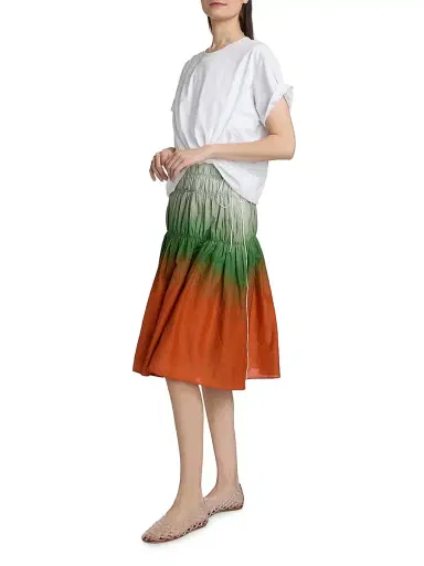 3.1 Phillip Lim Women's Ombré Voile Tiered Knee-Length Dress - White Flame Multi - Size Large | Thumbnail 4 3.1 Phillip Lim Women's Ombré Voile Tiered Knee-Length Dress - White Flame Multi - Size Large | Thumbnail 4