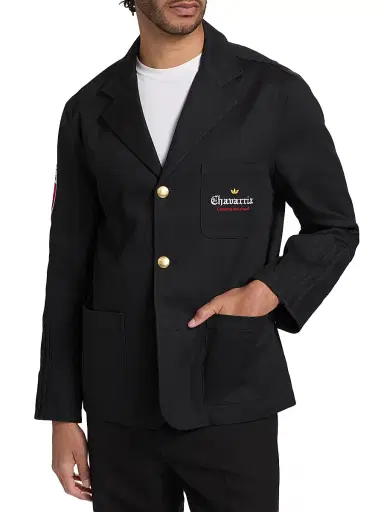Adidas Men's x Willy Chavarria Players Blazer - Black | Thumbnail 3