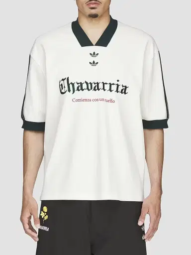 adidas Men's x Willy Chavarria Soccer Graphic T-Shirt - Off White | Thumbnail 4