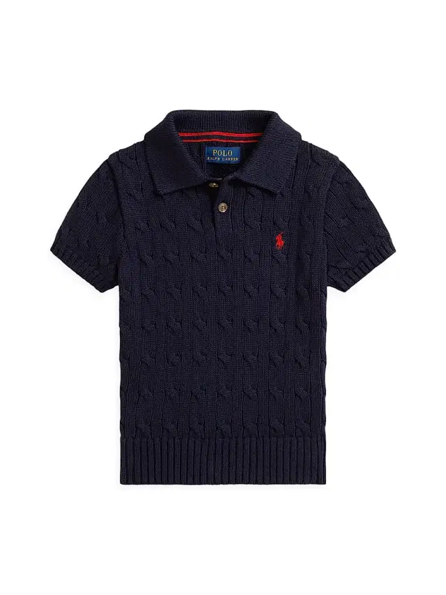 Polo Ralph Lauren Little Boy's & Boy's Cable-Knit Polo Sweater - Navy