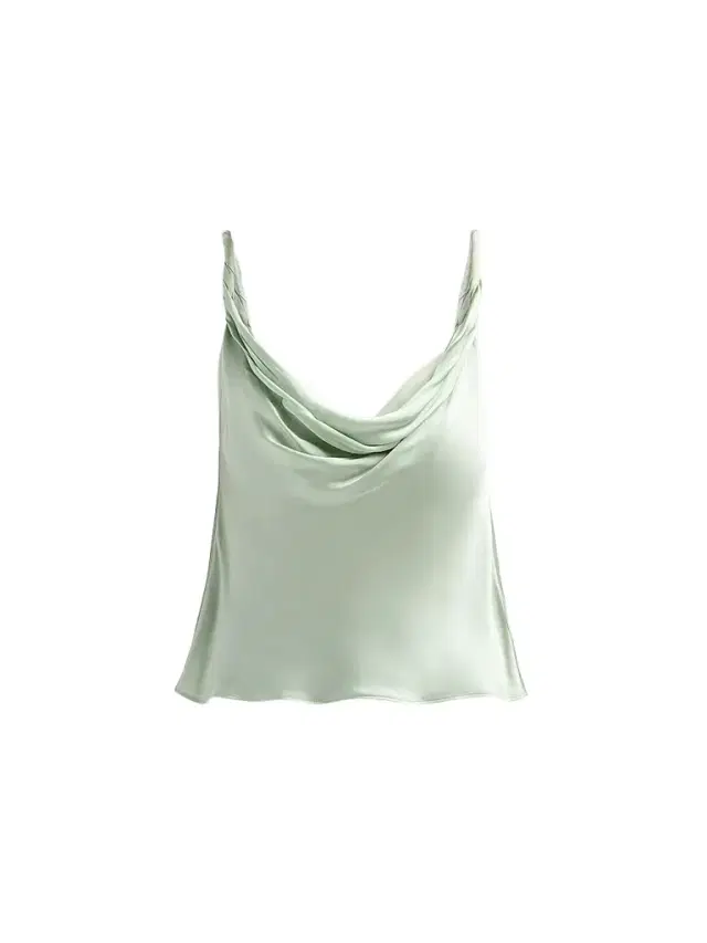 ALICE + OLIVIA Women's Monique Cowlneck Satin Tank - Green Lily