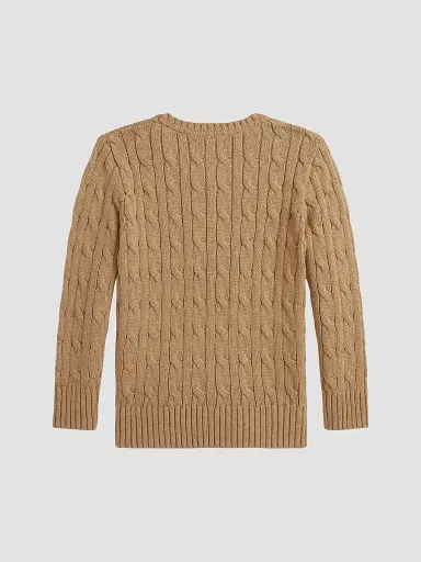 Polo Ralph Lauren Little Boy's & Boy's Cable-Knit Crewneck Sweater - Camel Heather | Thumbnail 2