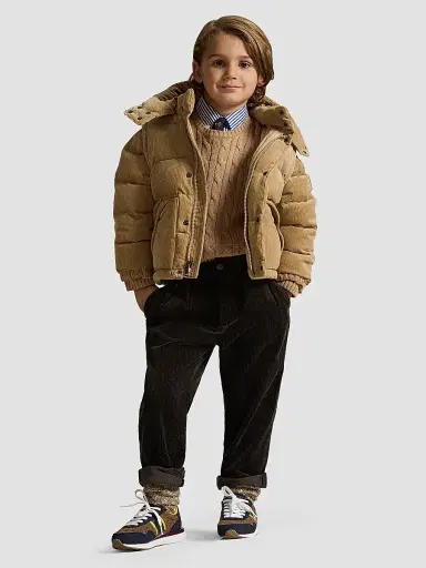 Polo Ralph Lauren Little Boy's & Boy's Cable-Knit Crewneck Sweater - Camel Heather | Thumbnail 5