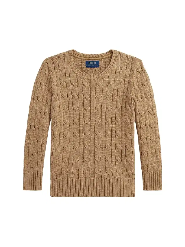 Polo Ralph Lauren Little Boy's & Boy's Cable-Knit Crewneck Sweater - Camel Heather