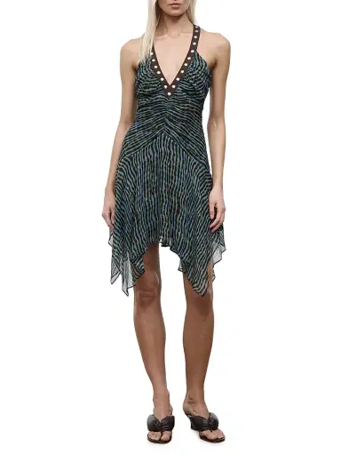 Staud Women's Olympia Abstract Printed A-Line Minidress - Tidal Shell - Size 8 | Thumbnail 2 Staud Women's Olympia Abstract Printed A-Line Minidress - Tidal Shell - Size 8 | Thumbnail 2