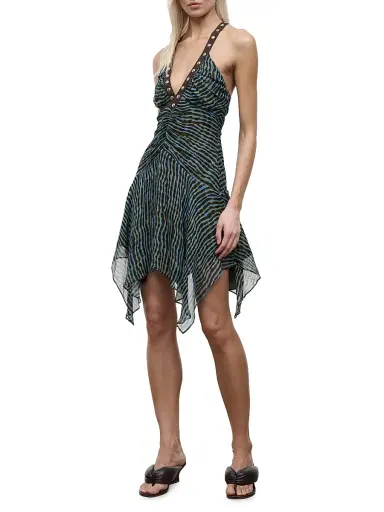 Staud Women's Olympia Abstract Printed A-Line Minidress - Tidal Shell - Size 8 | Thumbnail 3 Staud Women's Olympia Abstract Printed A-Line Minidress - Tidal Shell - Size 8 | Thumbnail 3