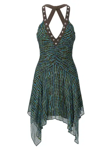 Staud Women's Olympia Abstract Printed A-Line Minidress - Tidal Shell - Size 8 | Thumbnail 1 Staud Women's Olympia Abstract Printed A-Line Minidress - Tidal Shell - Size 8 | Thumbnail 1