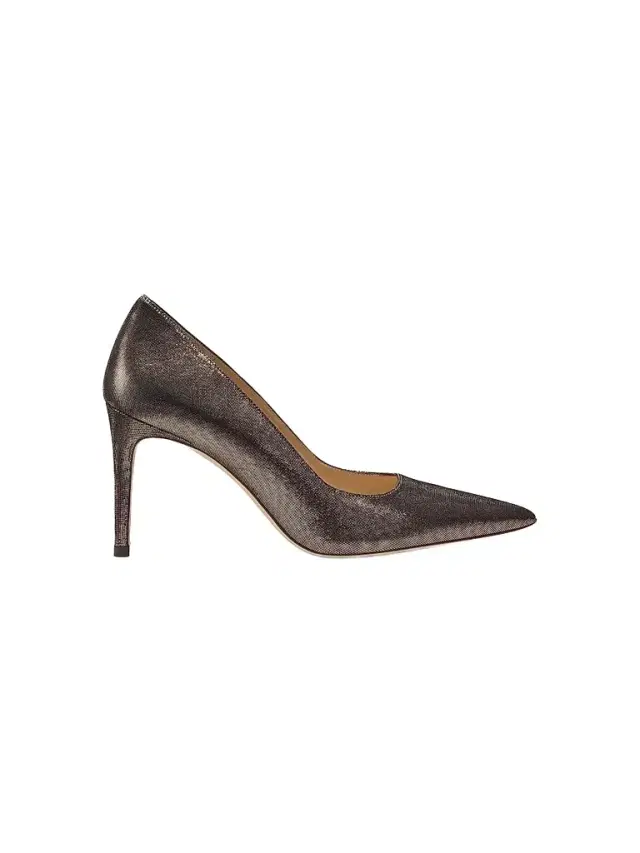 Stuart Weitzman Women's Power 85MM Leather Stiletto Pumps - Platino