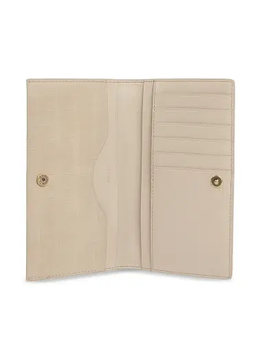 Vince Women's Croc-Embossed Leather Continental Wallet - Marzipan | Thumbnail 3