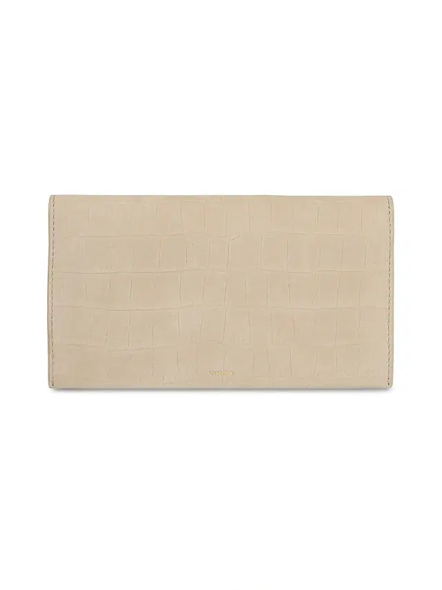 Vince Women's Croc-Embossed Leather Continental Wallet - Marzipan