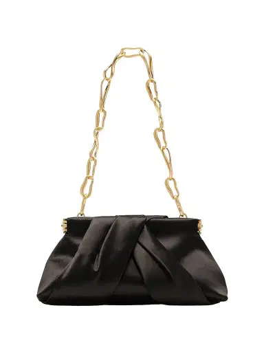 Cult Gaia Women's Lia Mini Pleated Satin Clutch | Thumbnail 1 Cult Gaia Women's Lia Mini Pleated Satin Clutch | Thumbnail 1