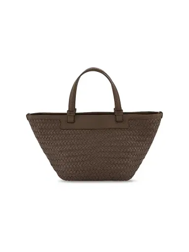Vince Women's Marin Mini Woven Leather Tote Bag - Date | Thumbnail 2 Vince Women's Marin Mini Woven Leather Tote Bag - Date | Thumbnail 2