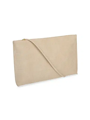 Vince Women's Athene Croc-Embossed Leather Pouch - Marzipan | Thumbnail 3