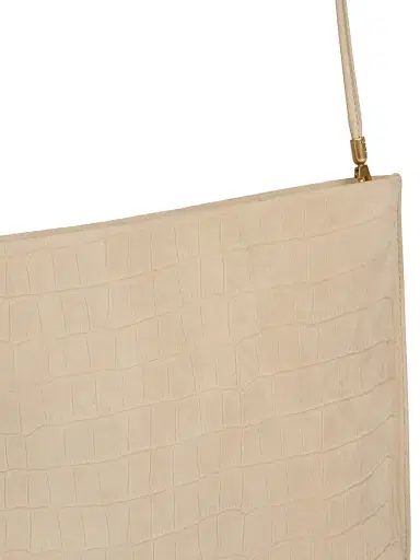 Vince Women's Athene Croc-Embossed Leather Pouch - Marzipan | Thumbnail 4