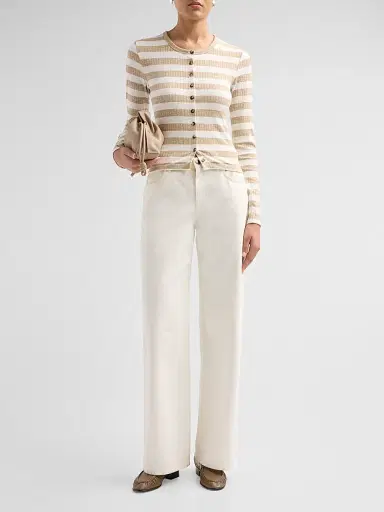 rag & bone Women's The Wide Striped Rib-Knit Cardigan - Toffee - Size Large | Thumbnail 2 rag & bone Women's The Wide Striped Rib-Knit Cardigan - Toffee - Size Large | Thumbnail 2
