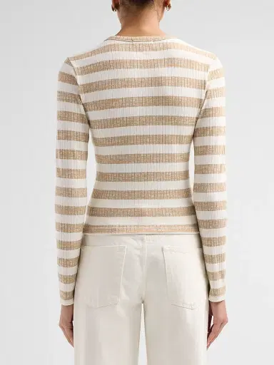 rag & bone Women's The Wide Striped Rib-Knit Cardigan - Toffee - Size Large | Thumbnail 3 rag & bone Women's The Wide Striped Rib-Knit Cardigan - Toffee - Size Large | Thumbnail 3