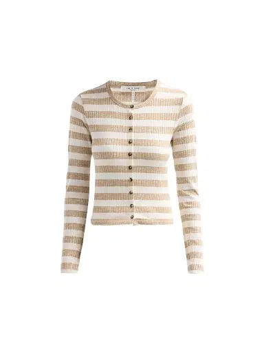 rag & bone Women's The Wide Striped Rib-Knit Cardigan - Toffee - Size Large | Thumbnail 1 rag & bone Women's The Wide Striped Rib-Knit Cardigan - Toffee - Size Large | Thumbnail 1