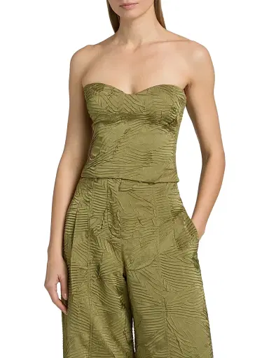 Ulla Johnson Women's Heelen Crinkled Satin Crop Bustier Top | Thumbnail 3 Ulla Johnson Women's Heelen Crinkled Satin Crop Bustier Top | Thumbnail 3