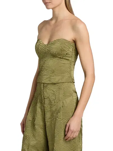 Ulla Johnson Women's Heelen Crinkled Satin Crop Bustier Top | Thumbnail 4 Ulla Johnson Women's Heelen Crinkled Satin Crop Bustier Top | Thumbnail 4
