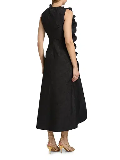Ulla Johnson Women's Demetria Ruched Midi-Dress - Obsidian | Thumbnail 5