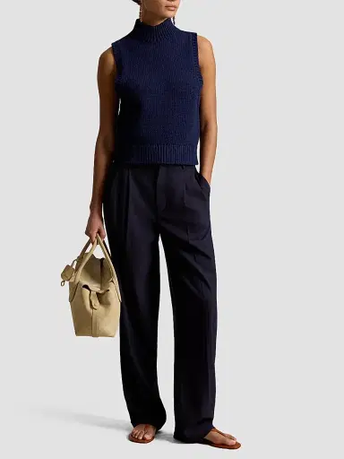 Polo Ralph Lauren Women's Sleeveless Turtleneck Sweater - Cruise Navy - Size XS | Thumbnail 2 Polo Ralph Lauren Women's Sleeveless Turtleneck Sweater - Cruise Navy - Size XS | Thumbnail 2