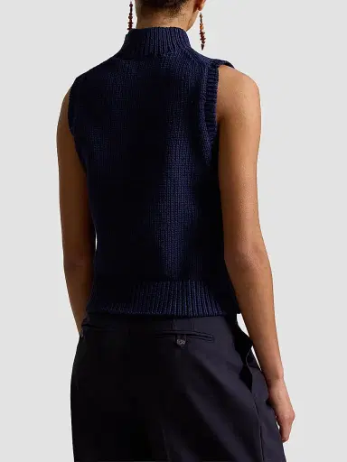 Polo Ralph Lauren Women's Sleeveless Turtleneck Sweater - Cruise Navy - Size XS | Thumbnail 3 Polo Ralph Lauren Women's Sleeveless Turtleneck Sweater - Cruise Navy - Size XS | Thumbnail 3
