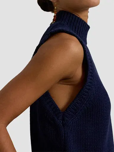 Polo Ralph Lauren Women's Sleeveless Turtleneck Sweater - Cruise Navy - Size XS | Thumbnail 5 Polo Ralph Lauren Women's Sleeveless Turtleneck Sweater - Cruise Navy - Size XS | Thumbnail 5