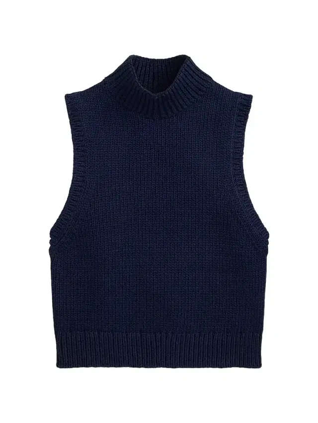 Women's Sleeveless Turtleneck Sweater - Cruise Navy