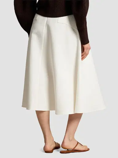 Polo Ralph Lauren Women's Cotton-Wool A-Line Midi Skirt - Cream | Thumbnail 3 Polo Ralph Lauren Women's Cotton-Wool A-Line Midi Skirt - Cream | Thumbnail 3