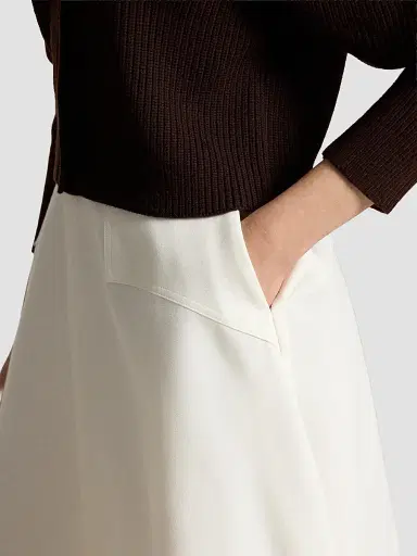 Polo Ralph Lauren Women's Cotton-Wool A-Line Midi Skirt - Cream | Thumbnail 5 Polo Ralph Lauren Women's Cotton-Wool A-Line Midi Skirt - Cream | Thumbnail 5