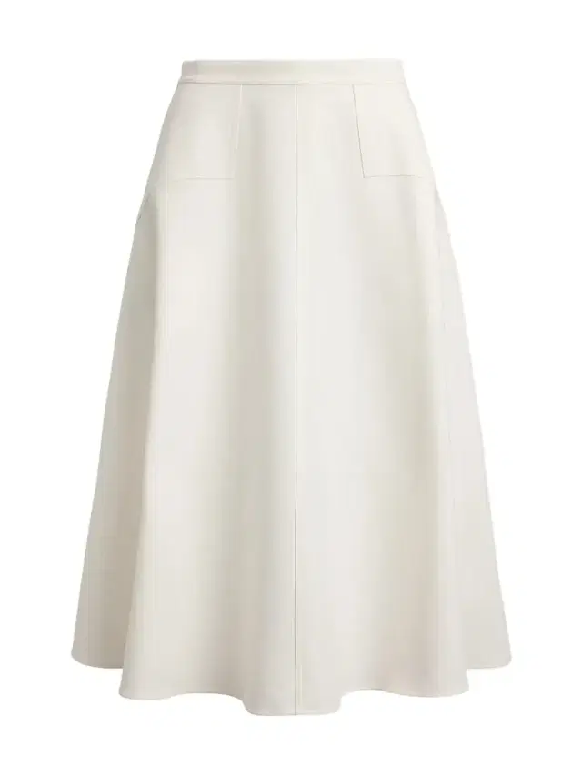 Women's Cotton-Wool A-Line Midi Skirt - Cream