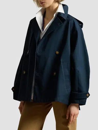 Polo Ralph Lauren Women's Cotton Twill Balloon Trench Coat | Thumbnail 4 Polo Ralph Lauren Women's Cotton Twill Balloon Trench Coat | Thumbnail 4