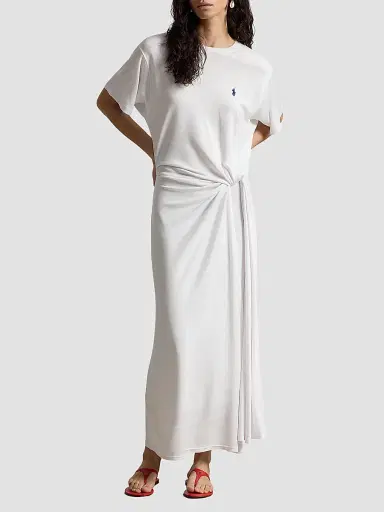 Polo Ralph Lauren Women's Twist-Detail T-Shirt Midi Dress - White - Size XS | Thumbnail 2 Polo Ralph Lauren Women's Twist-Detail T-Shirt Midi Dress - White - Size XS | Thumbnail 2