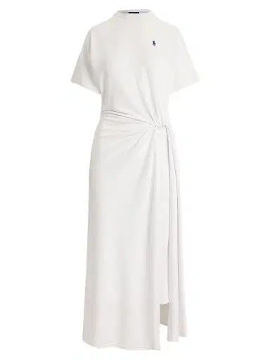 Polo Ralph Lauren Women's Twist-Detail T-Shirt Midi Dress - White - Size XS | Thumbnail 1 Polo Ralph Lauren Women's Twist-Detail T-Shirt Midi Dress - White - Size XS | Thumbnail 1