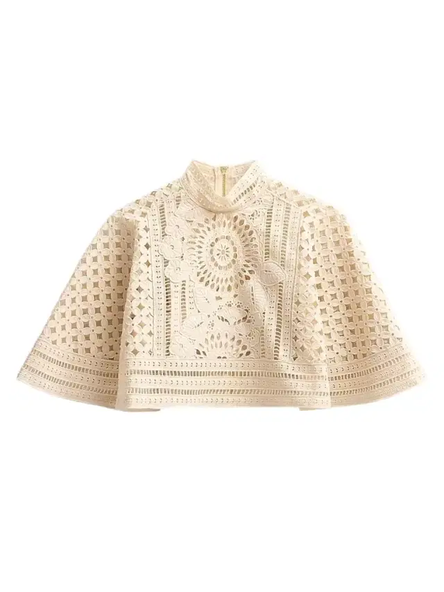 Women's Indra Embroidered Cape - Tea
