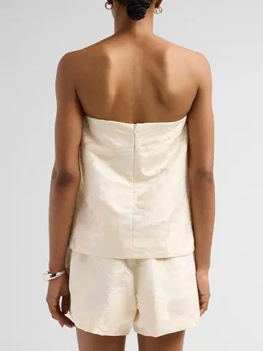 Simone Rocha Women's Gathered Flower Sash Top - Cream | Thumbnail 3 Simone Rocha Women's Gathered Flower Sash Top - Cream | Thumbnail 3