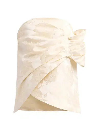 Simone Rocha Women's Gathered Flower Sash Top - Cream | Thumbnail 1 Simone Rocha Women's Gathered Flower Sash Top - Cream | Thumbnail 1