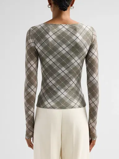 Ronny Kobo Women's Flume Plaid Long-Sleeve Top - Stevie Plaid - Size XL | Thumbnail 3