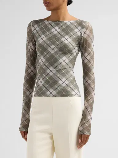 Ronny Kobo Women's Flume Plaid Long-Sleeve Top - Stevie Plaid - Size XL | Thumbnail 4