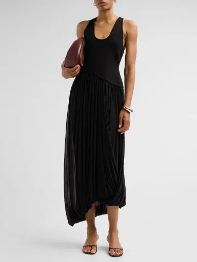 Ronny Kobo Women's Meyer Asymmetric Midi Dress - Black - Size XL | Thumbnail 2