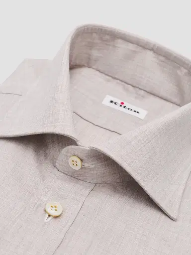Kiton Men's Cotton Button-Front Shirt - Beige - Size 16 | Thumbnail 2