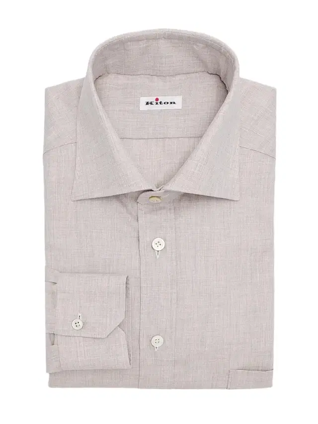 Men's Cotton Button-Front Shirt - Beige